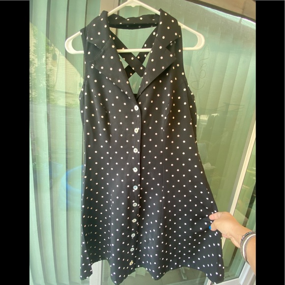 Vintage black and cream polka dot dress - Picture 4 of 7